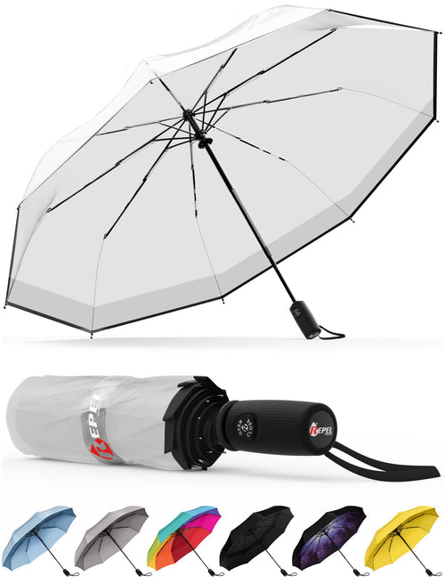 REPEL Windproof Travel Umbrella - Compact & Withstands Winds up to 85MPH, Strongest Premium Auto Folding Umbrella for Rain and Sun - Durable, Light & Portable for Women & Men, Fits Backpack & Cars