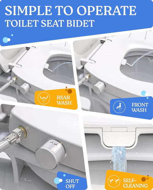 Clear Rear Bidet Seat Feminine Hygienic Cleansing