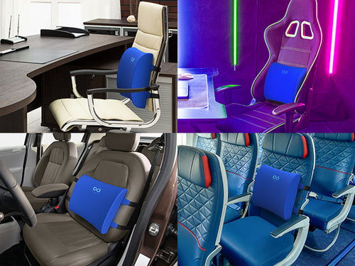 Everlasting Comfort Lumbar Support Pillow for Office Chair - Memory Foam Back Cushion for Car Seat - Promotes Better Posture, Back Pain Relief - Ideal Gaming and Desk Chairs Work and Home Essentials