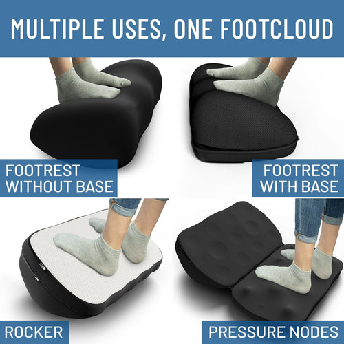 Elevate Series by Everlasting Comfort Adjustable Cloud Foot Rest for Under Desk at Work with Pressure Point Nodes - Comfortable Memory Foam Office Foot Stool & Desk Pillow, Gaming & Home Accessories