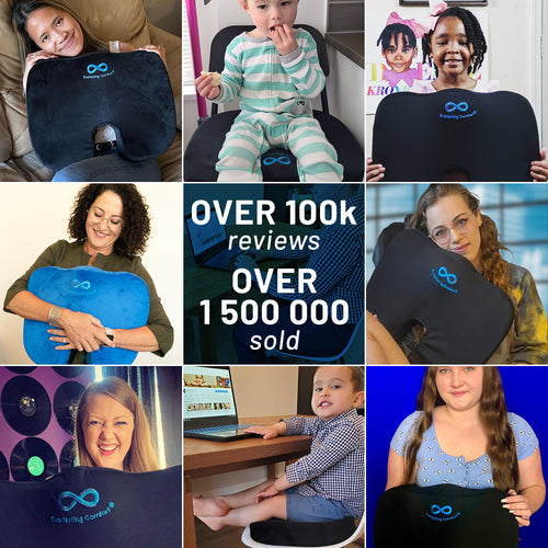 Everlasting Comfort Memory Foam Car Seat Cushion for Long Driving - Back Pain, Sciatica, Tailbone Pain Relief - Adult Booster Wedge Seat Cushions for Car, Truck Seats - Non-Slip, Washable Cover