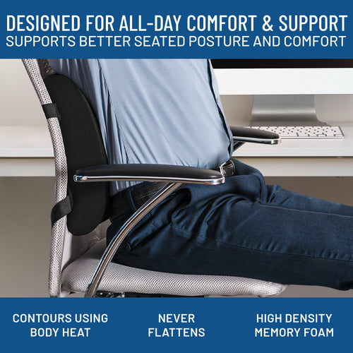 Seat Cushion, Back Cushion and Foot Rest Bundle - Memory Foam Support for All-Day Comfort