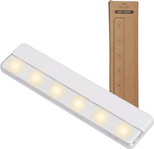 0.9" Ultra-Thin Wireless Under Cabinet Lights Battery-Operated LED Fixtures - 8.5" L Stick-On Push Lighting - 65 Lumens Warm White, Timer Included for Kitchen, Closet NAD Counter