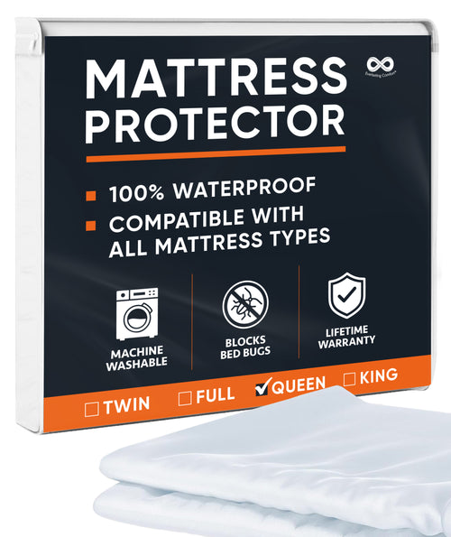 Queen Mattress Protector Waterproof - 2 Pillow Protectors Included, Machine Washable