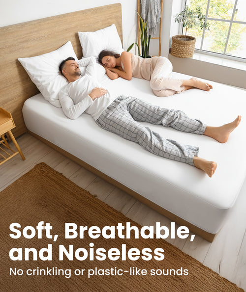 Queen Mattress Protector Waterproof - 2 Pillow Protectors Included, Machine Washable