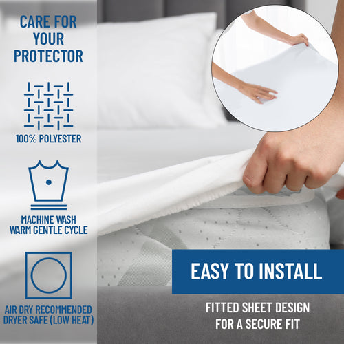 California King Mattress Protector Waterproof - 2 Pillow Protectors Included, Machine Washable