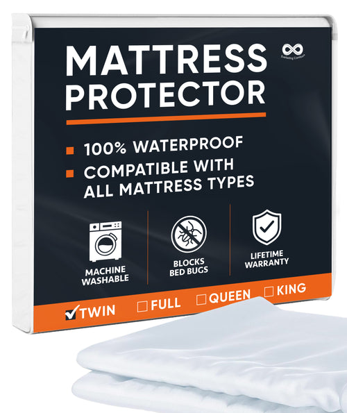 Twin Mattress Protector Waterproof - 2 Pillow Protectors Included, Machine Washable