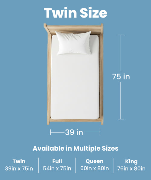 Twin Mattress Protector Waterproof - 2 Pillow Protectors Included, Machine Washable