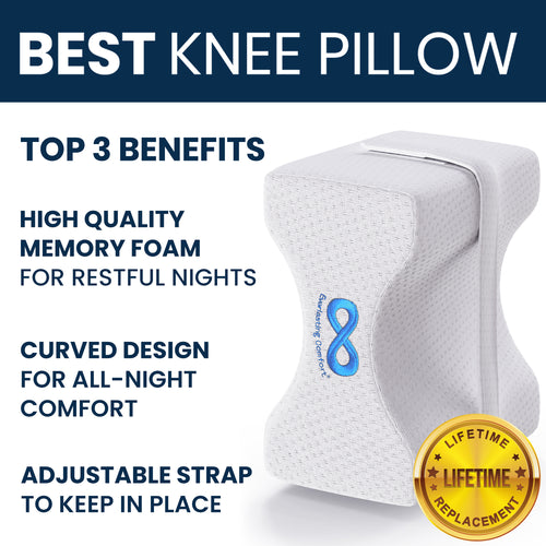 Orthopedic Memory Foam Knee Pillow for Spine Alignment & Sciatica