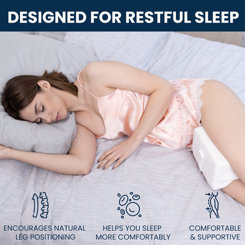 Orthopedic Memory Foam Knee Pillow for Spine Alignment & Sciatica