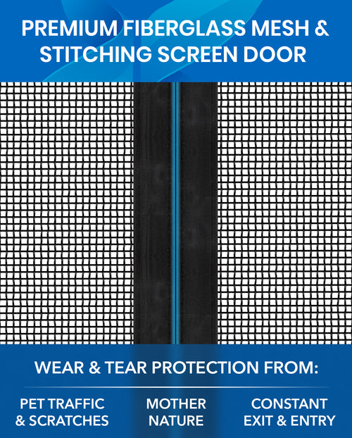 Magnetic Screen Door Mesh 38x82 Inches