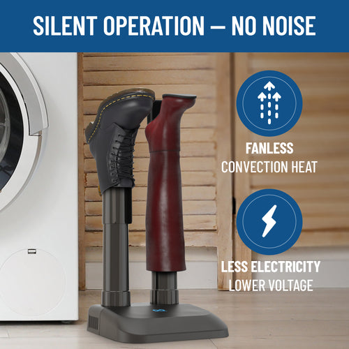 Convection Boot Dryer for Work Boots, Silent Boot Warmer, Energy-Efficient Shoe Dryer with Fanless Feature to Reduce Odor – Ideal for Sneakers, Cleats, and Winter Gear, Ski Boots, Gloves, & Shoes