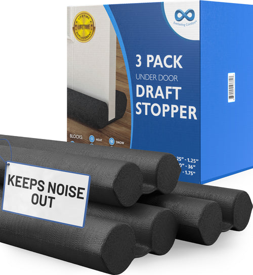 Door Draft Stopper for Bottom of Door - 3 Pack