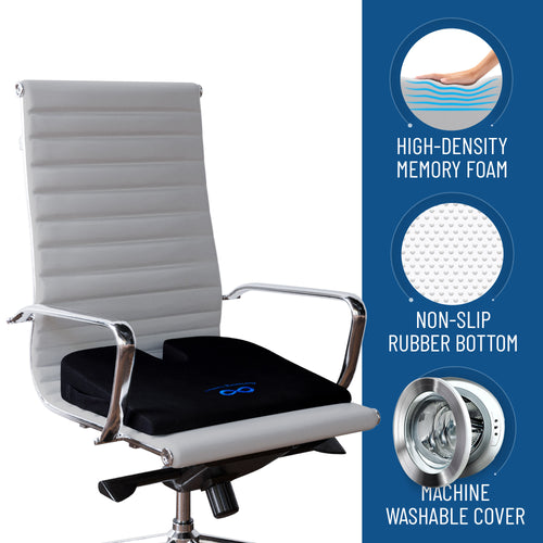 Car and Truck Seat Cushion - Firm High Density Memory Foam Wedge Cushion