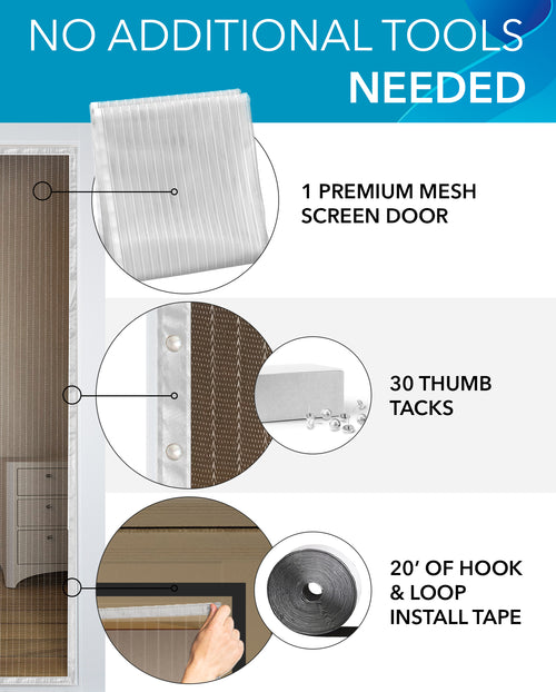 The Original Flux Magnetic Screen Door 38"x82" - White