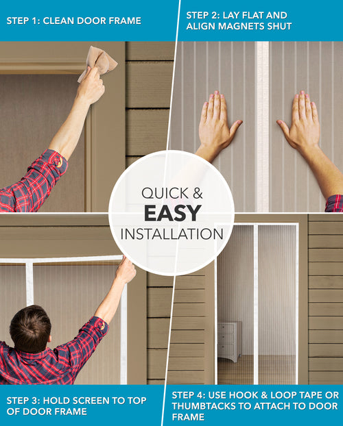 The Original Flux Magnetic Screen Door 38"x82" - White