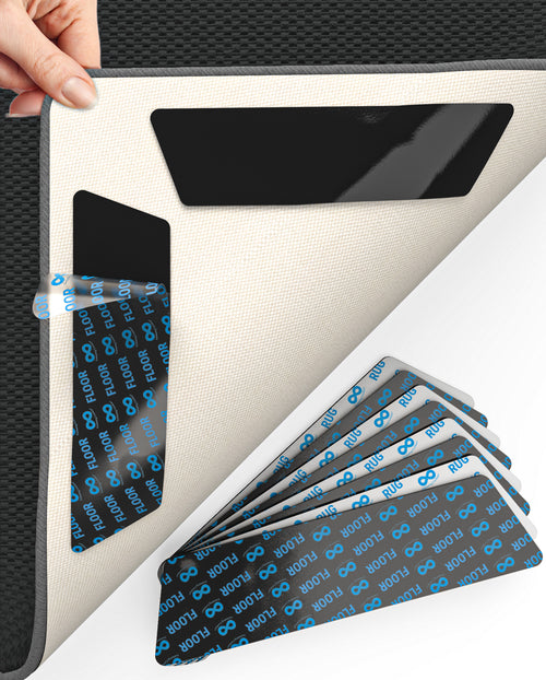 12 Pack Non-Slip Rug Grippers for Hardwood and Tile Floors, Double Sided, Reusable to Prevent Corner Curling - Easy Install