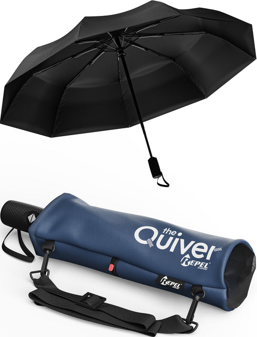 Repel Umbrella and Travel Case - Windproof Travel Umbrella and Portable Case