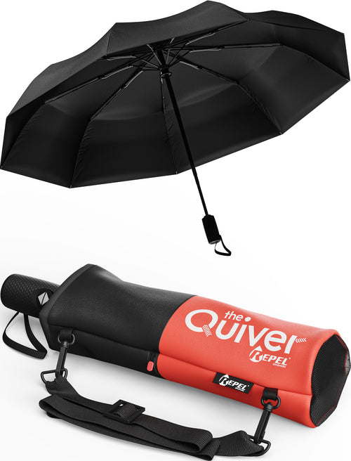 Repel Umbrella and Travel Case - Windproof Travel Umbrella and Portable Case