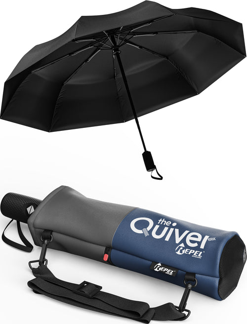 Repel Umbrella and Travel Case - Windproof Travel Umbrella and Portable Case