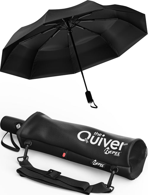 The Quiver - waterproof umbrella carrying case (Black Repel travel umbrella included)