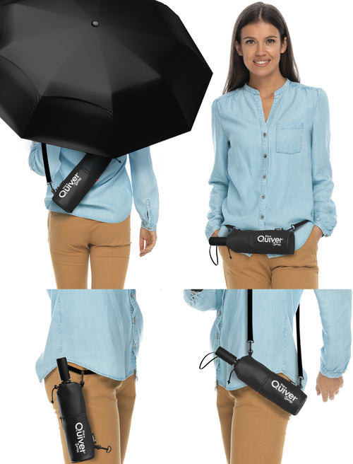 The Quiver - waterproof umbrella carrying case (Black Repel travel umbrella included)