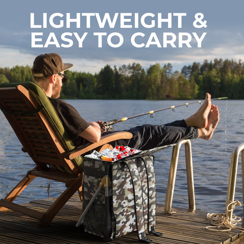 Insulated Cooler Backpack Chair, Built-in Folding Chair