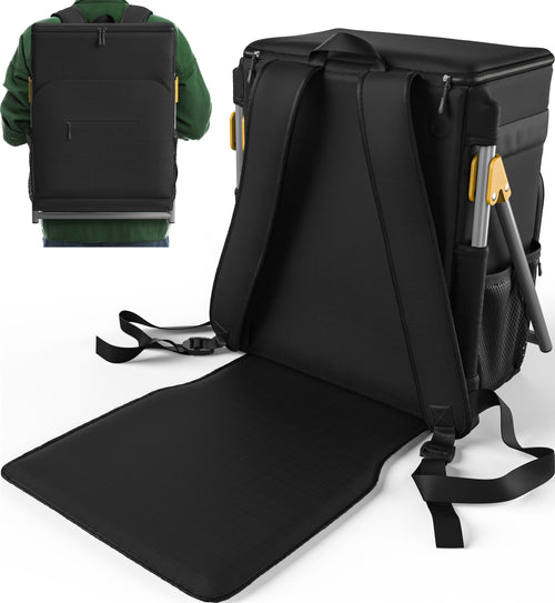 Insulated Cooler Backpack Chair - with Built-in Folding Chair