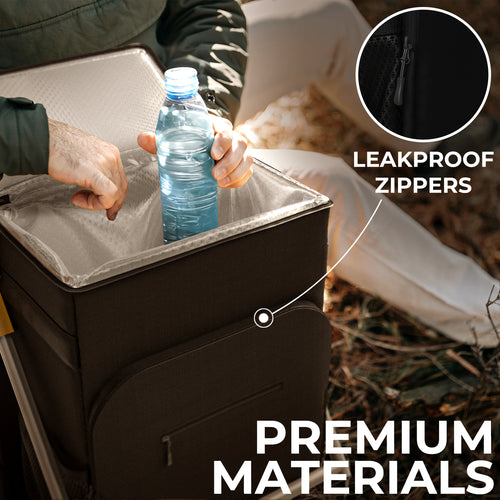 Insulated Cooler Backpack Chair - with Built-in Folding Chair