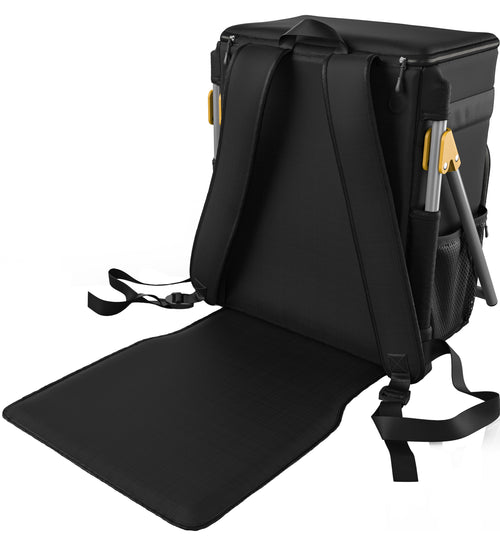 Insulated Backpack Cooler with Foldable Seat - 40 Cans, 24 Hour Cooling, Breathable Straps, Lightweight Leak Proof Liner, Portable Cooler Backpack Bag for Men Women Beach Travel Camping Picnic Hiking