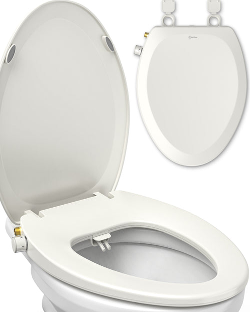 CLEAR REAR Bidet Attachment for Toilet Seat - Non-Electric, Self-Cleaning Dual Nozzle, Adjustable Water Pressure, Rear & Feminine Wash, Toilet Bidet Hygienic Bathroom Upgrade (White)