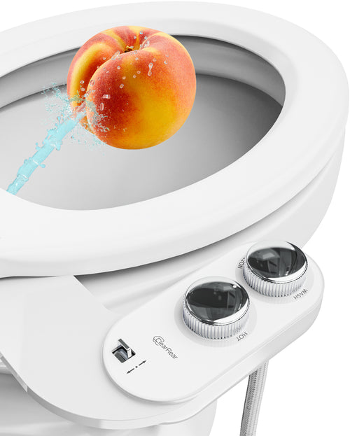 Clear Rear Hot and Cold Bidet Attachment for Toilet