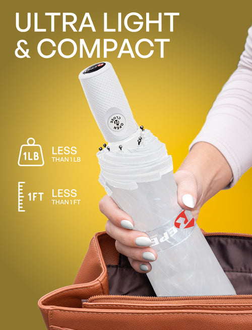 REPEL Windproof Travel Umbrella - Compact & Withstands Winds up to 85MPH, Strongest Premium Auto Folding Umbrella for Rain and Sun - Durable, Light & Portable for Women & Men, Fits Backpack & Cars