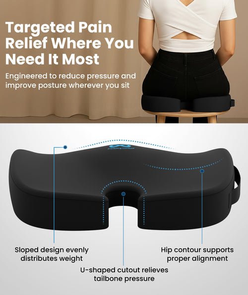 Everlasting Comfort Seat Cushion Gel Top in Black