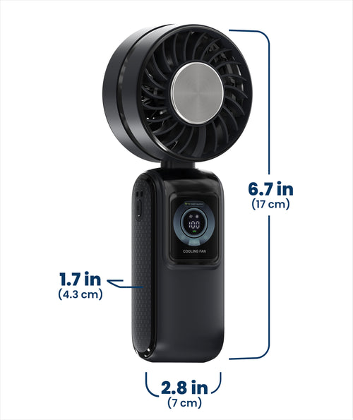 Everlasting Comfort Portable Handheld Fan, Rechargeable with LED Display & Cooling Mode, Small Personal Mini Portable Fan, 5 Speeds for Outdoor Travel, Hiking, Makeup, Camping, Office, Gifts for Women