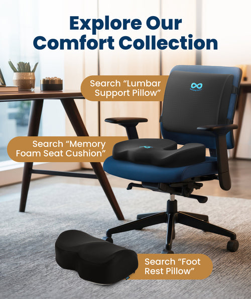 Everlasting Comfort Car Seat Cushion for Driving - Orthopedic Car Cushion for Office, Travel, Gaming Chair Memory Foam Driver Booster for Short People, Non-Slip, Washable Cover, Back & Sciatica Relief