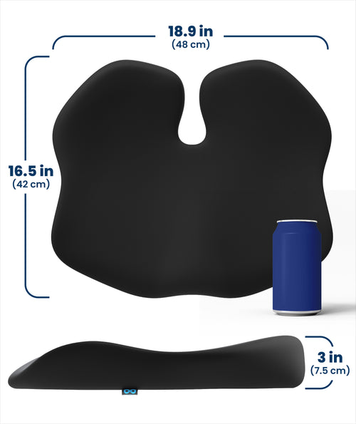 Everlasting Comfort Car Seat Cushion for Driving - Orthopedic Car Cushion for Office, Travel, Gaming Chair Memory Foam Driver Booster for Short People, Non-Slip, Washable Cover, Back & Sciatica Relief