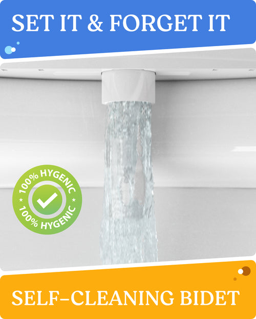 Clear Rear Hot and Cold Bidet Attachment for Toilet