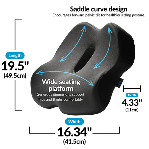Premium Memory Foam Seat Cushion Black Parker