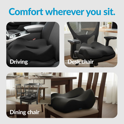 Premium Memory Foam Seat Cushion Black Parker