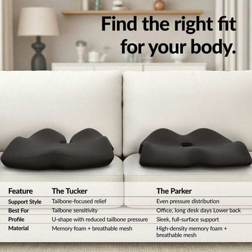Premium Memory Foam Seat Cushion Black Parker