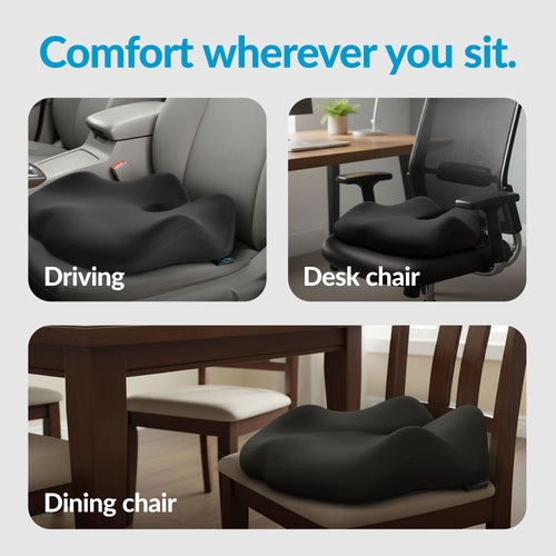 Premium Memory Foam Seat Cushion Black Tucker