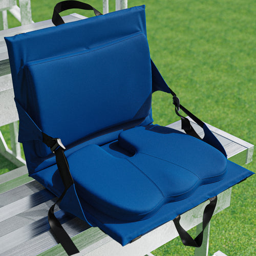 Everlasting Comfort Stadium Seats with Back Support - Adjustable Memory Foam Bleacher Chairs with Back and Cushion, Portable, Easy Folding Stadium Seat Cushion with Storage Pocket