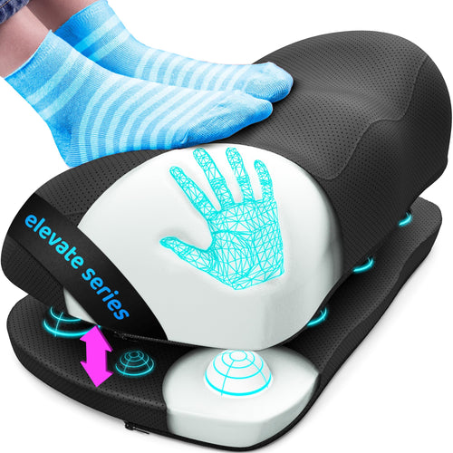 Elevate Series by Everlasting Comfort Adjustable Cloud Foot Rest for Under Desk at Work with Pressure Point Nodes - Comfortable Memory Foam Office Foot Stool & Desk Pillow, Gaming & Home Accessories