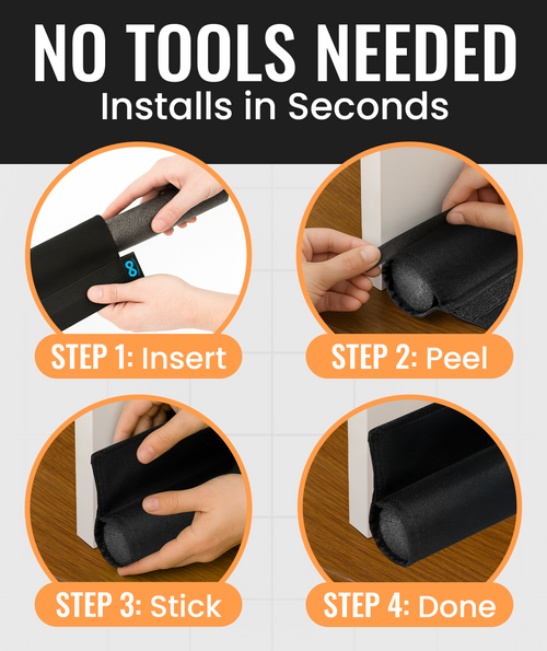 One Sided Door Draft Stopper for Bottom of Doors