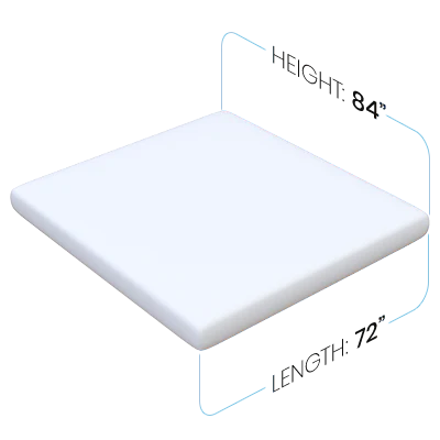 Mattress Protector: 72 inch length, 84 inch height