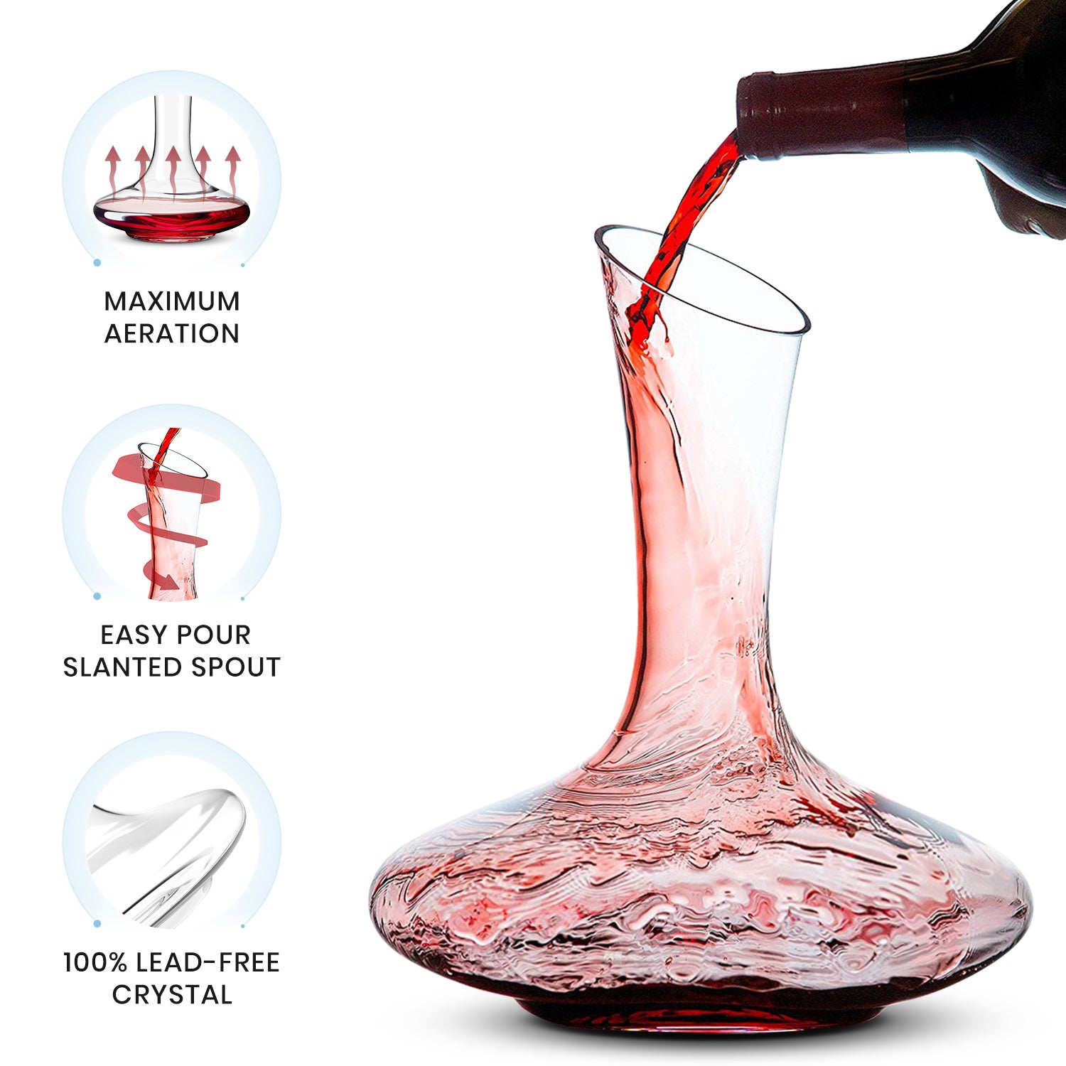 Acopa 67 oz. Slanted Top Glass Wine Decanter