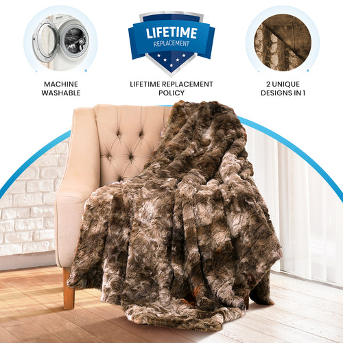 Luxury Faux Fur Throw Blanket Upper Echelon Products